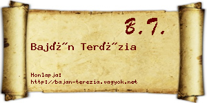 Baján Terézia névjegykártya